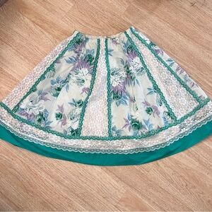Vintage 1970’s Carefree Fashions floral and lace square dancing skirt